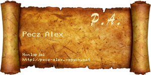 Pecz Alex névjegykártya
